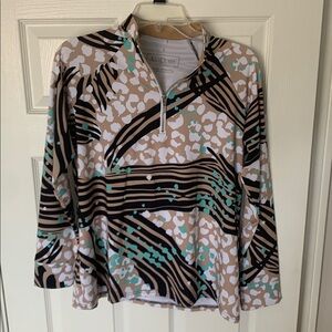 Animal Print Quarter-Zip Pullover